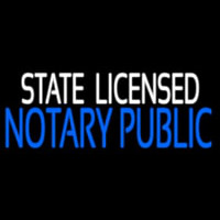 State Notary Public Licensed Leuchtreklame