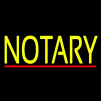 Yellow Notary With Red Line Leuchtreklame