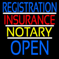 Registration Insurance Notary Open Leuchtreklame