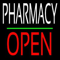 Pharmacy Block Open Green Line Leuchtreklame