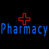Blue Pharmacy With Medical Logo Leuchtreklame